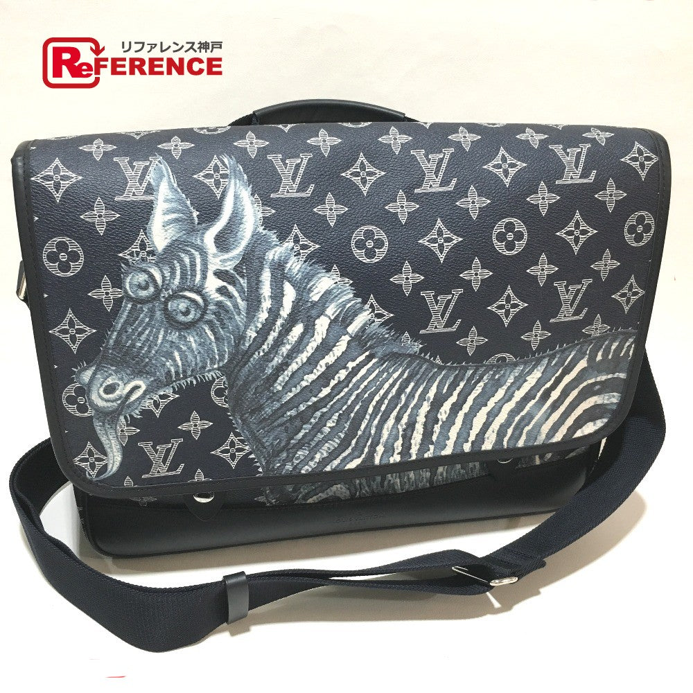LOUIS VUITTON Shoulder Bag M43293 Monogram savanna canvas Navy Monogram savanna Messenger GM mens Used Authentic