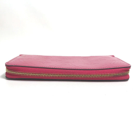 LOUIS VUITTON Long Wallet Purse M91597 Monogram Vernis pink Monogram Vernis Zippy wallet Women Used Authentic