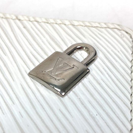 LOUIS VUITTON Coin case M63994 Epi Leather white epi love lock Zip around purse Women Used Authentic