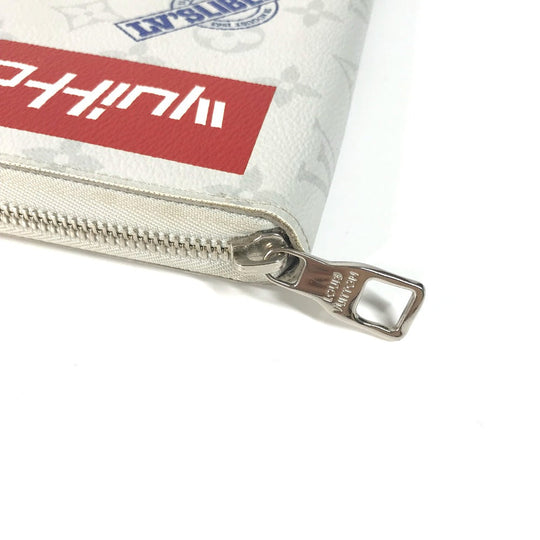 LOUIS VUITTON Long Wallet Purse M67824 Monogram canvas white monogram logo story Zippy Organizer mens Used Authentic