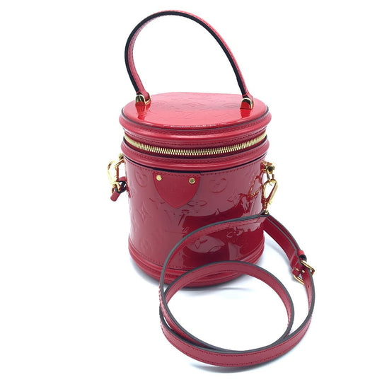 LOUIS VUITTON Handbag M53998 Patent leather Red Monogram Vernis Cannes PM Women Used Authentic