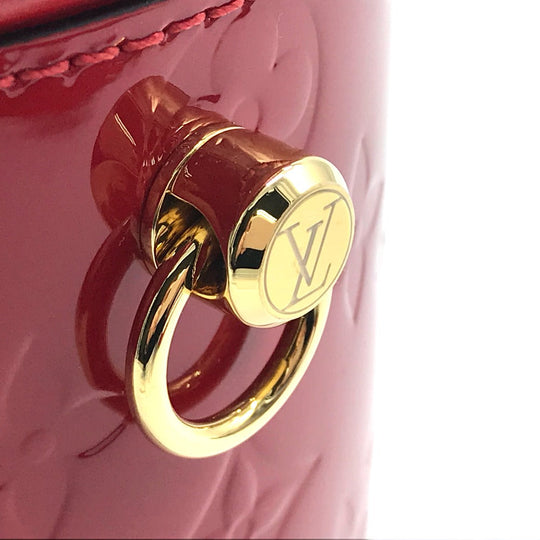 LOUIS VUITTON Handbag M53998 Patent leather Red Monogram Vernis Cannes PM Women Used Authentic