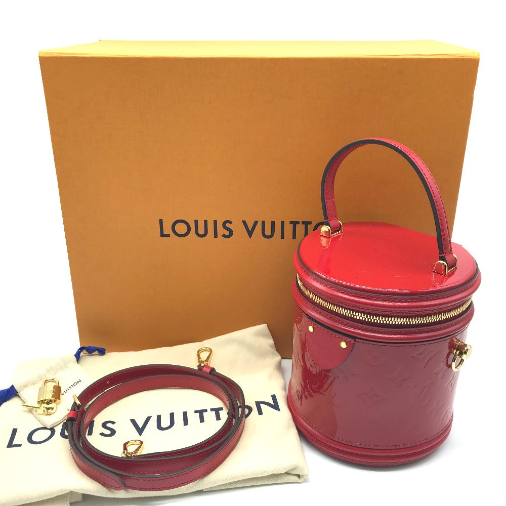 LOUIS VUITTON Handbag M53998 Patent leather Red Monogram Vernis Cannes PM Women Used Authentic