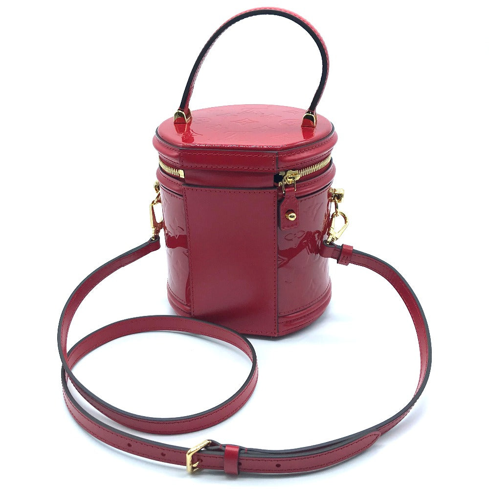 LOUIS VUITTON Handbag M53998 Patent leather Red Monogram Vernis Cannes PM Women Used Authentic