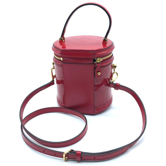 LOUIS VUITTON Handbag M53998 Patent leather Red Monogram Vernis Cannes PM Women Used Authentic
