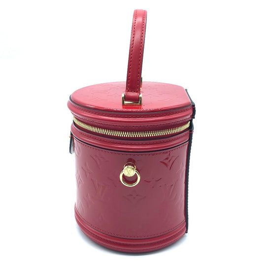 LOUIS VUITTON Handbag M53998 Patent leather Red Monogram Vernis Cannes PM Women Used Authentic