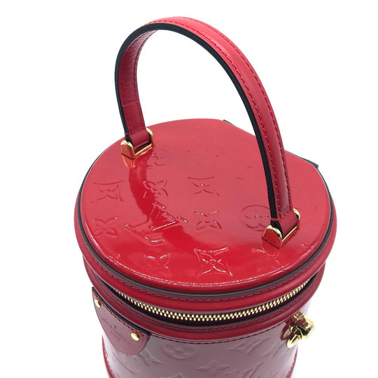 LOUIS VUITTON Handbag M53998 Patent leather Red Monogram Vernis Cannes PM Women Used Authentic