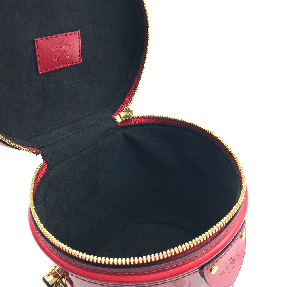 LOUIS VUITTON Handbag M53998 Patent leather Red Monogram Vernis Cannes PM Women Used Authentic