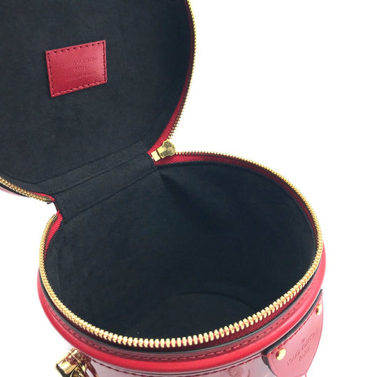 LOUIS VUITTON Handbag M53998 Patent leather Red Monogram Vernis Cannes PM Women Used Authentic