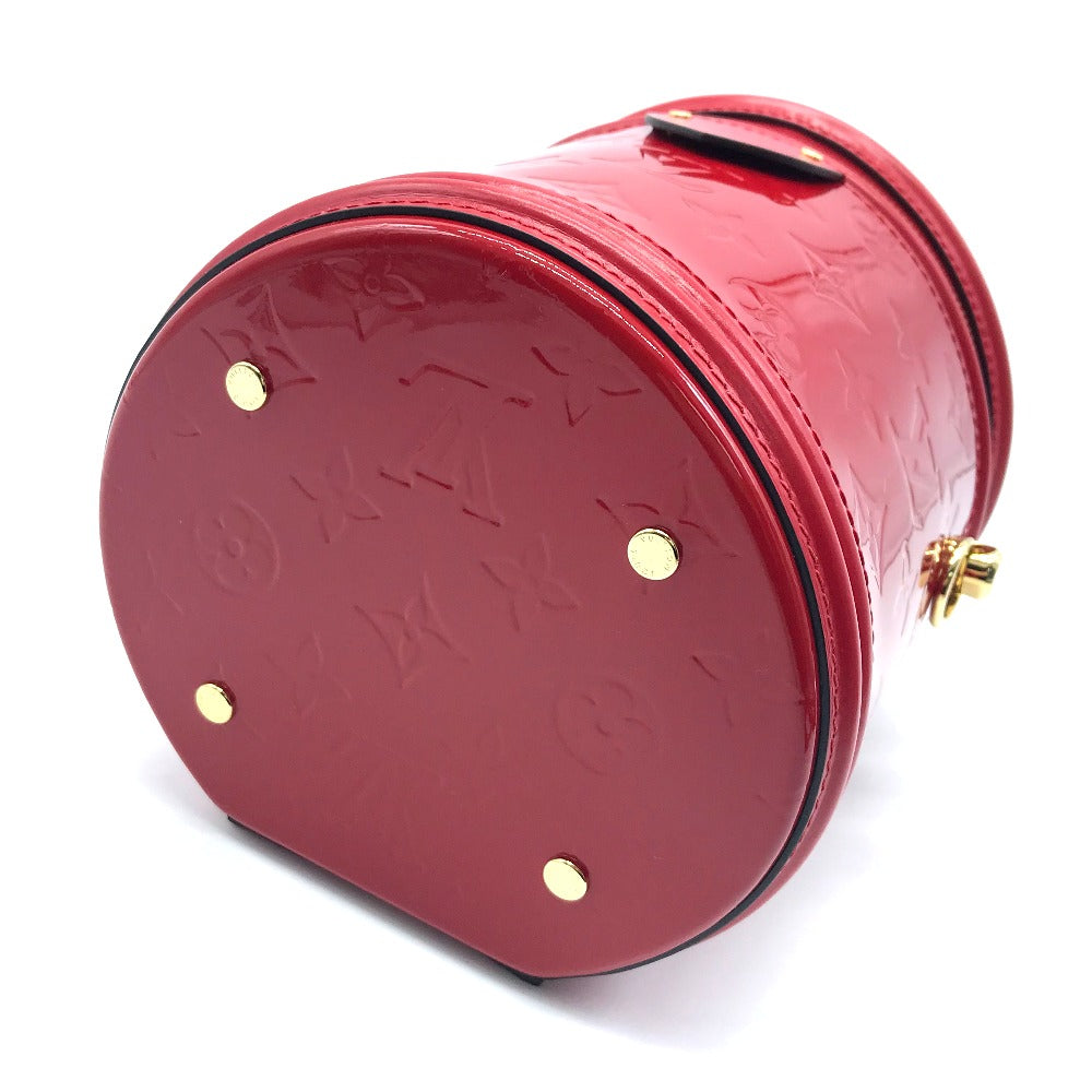 LOUIS VUITTON Handbag M53998 Patent leather Red Monogram Vernis Cannes PM Women Used Authentic