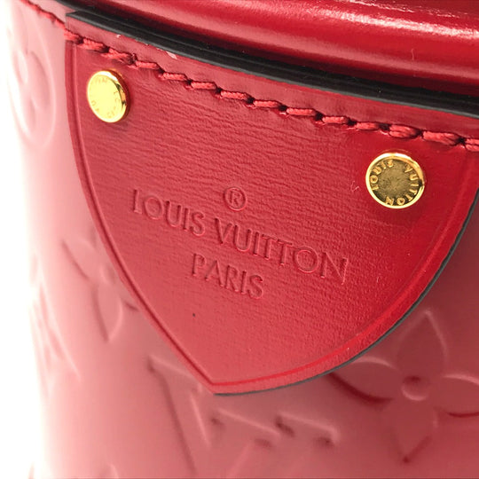 LOUIS VUITTON Handbag M53998 Patent leather Red Monogram Vernis Cannes PM Women Used Authentic