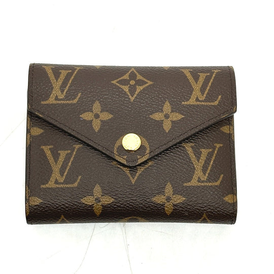 LOUIS VUITTON Folded wallet ‚l62472 Monogram canvas Brown Portefeuille Victorine Women Used Authentic