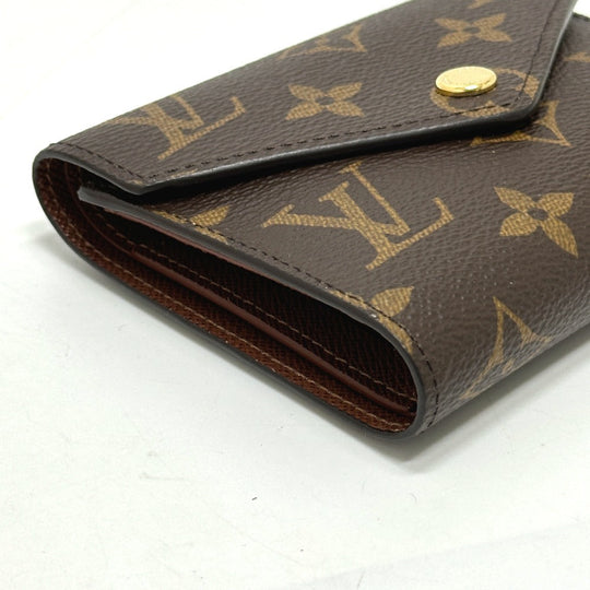 LOUIS VUITTON Folded wallet ‚l62472 Monogram canvas Brown Portefeuille Victorine Women Used Authentic