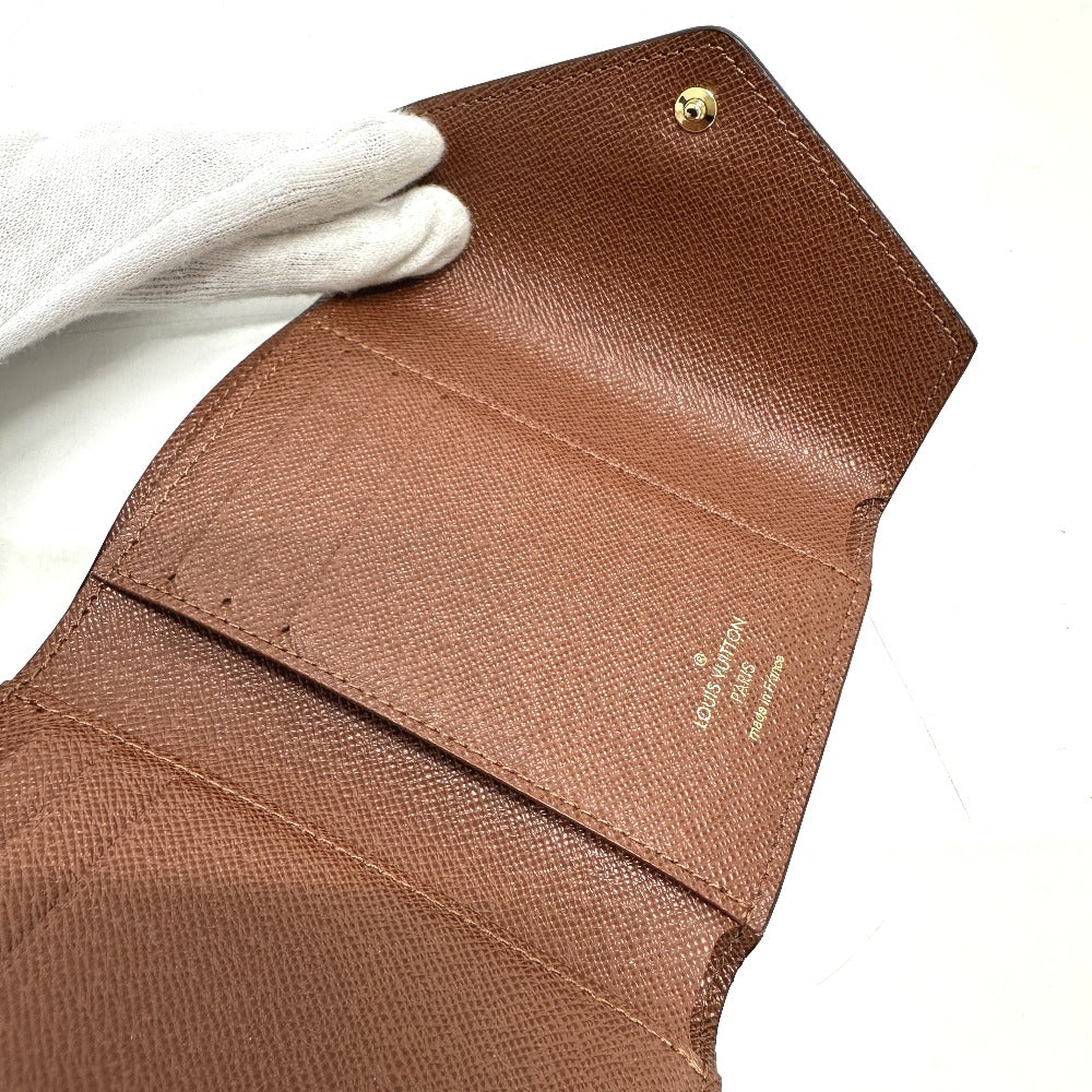 LOUIS VUITTON Folded wallet ‚l62472 Monogram canvas Brown Portefeuille Victorine Women Used Authentic