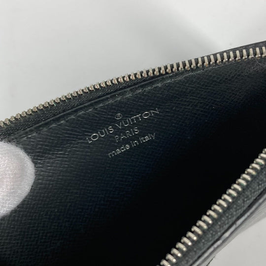 LOUIS VUITTON Coin case N64038 Damier Grafitto Canvas black Damier Grafitte Coin card holder mens Used Authentic