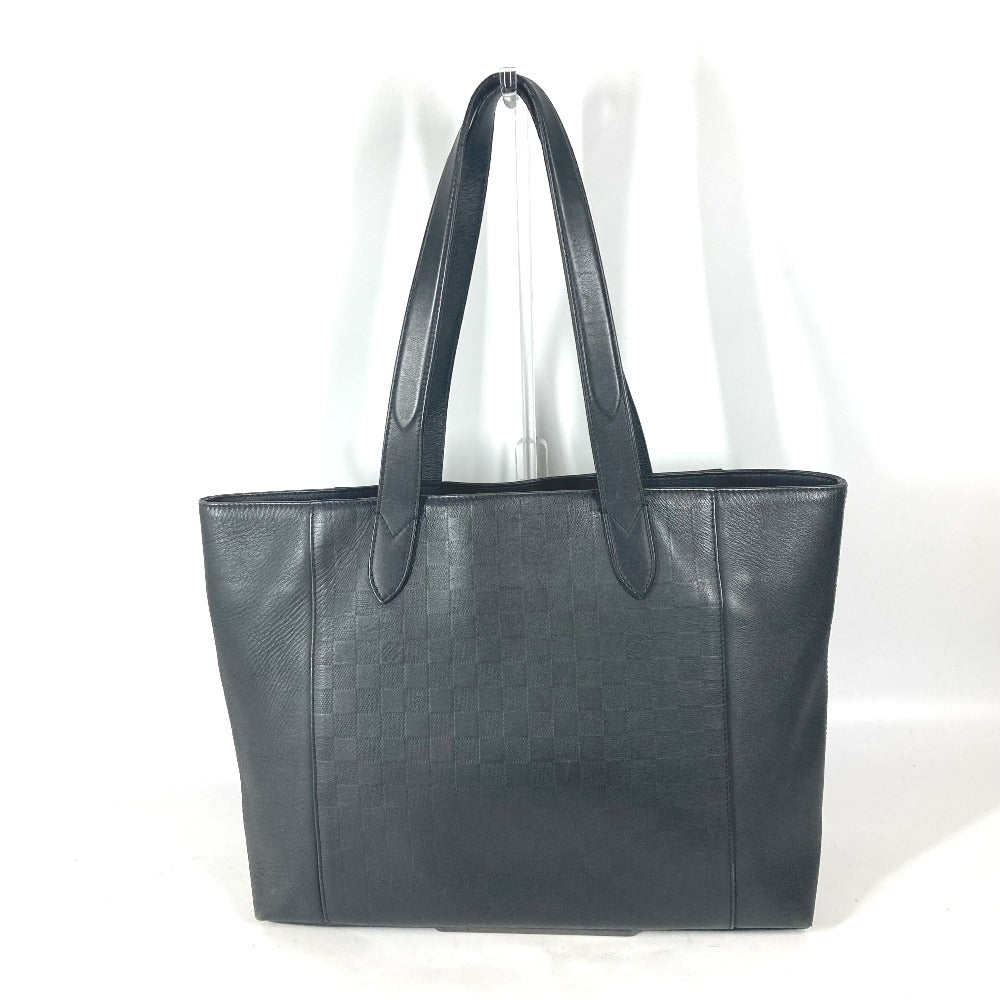 LOUIS VUITTON Tote Bag N41493 Damier Anfini Leather black Damier Anfini Cabavayage mens Used Authentic