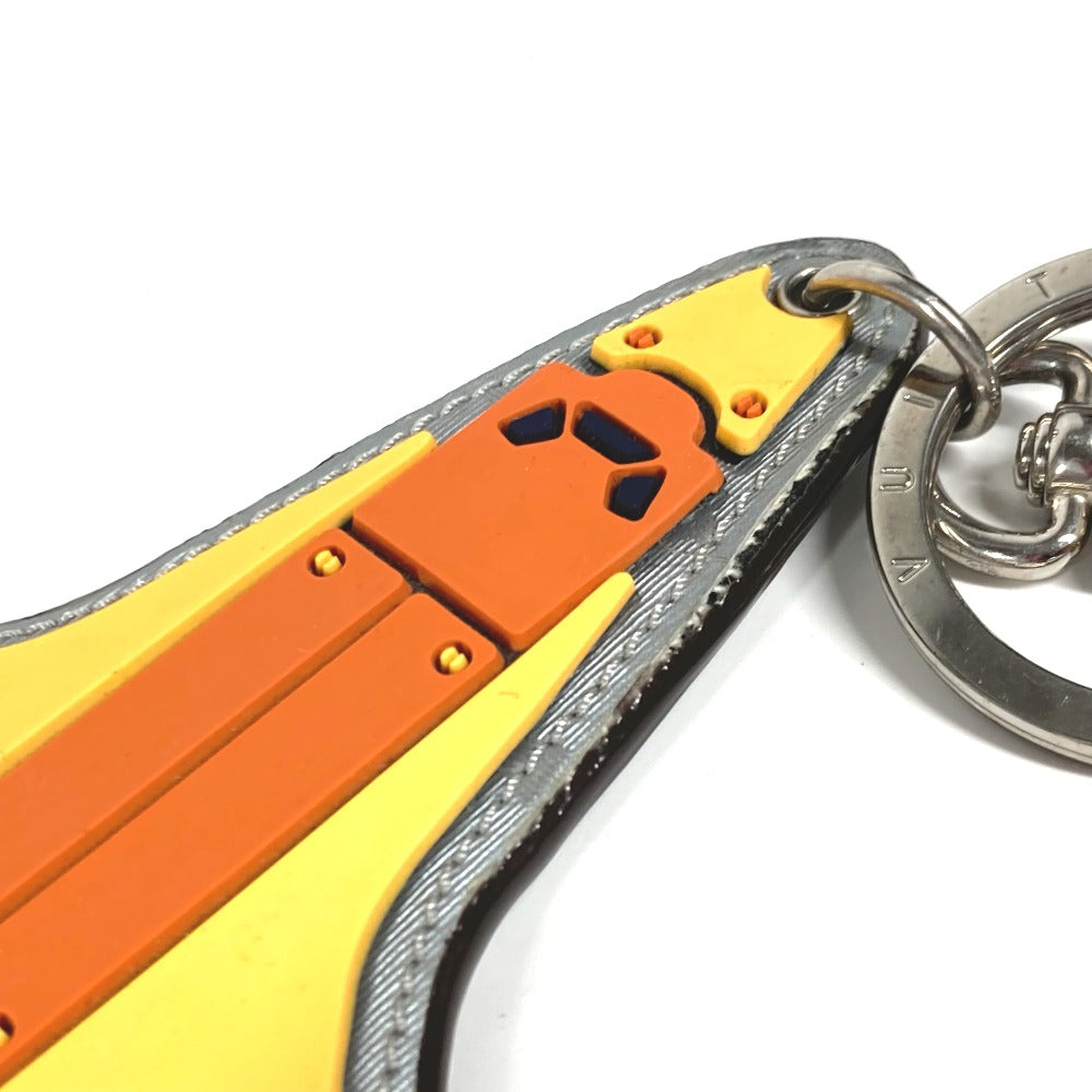 LOUIS VUITTON key ring MP2215 rubber yellow Monogram Titanium Porto Cle Mascot Rocket mens Used Authentic