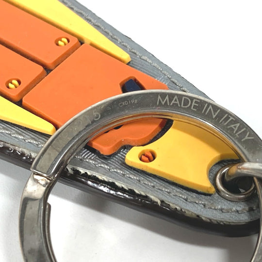 LOUIS VUITTON key ring MP2215 rubber yellow Monogram Titanium Porto Cle Mascot Rocket mens Used Authentic