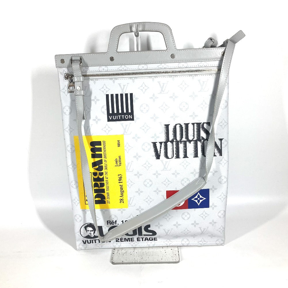 LOUIS VUITTON Tote Bag M44627 Monogram canvas white Monogram white Flat Vertical Tote mens Used Authentic