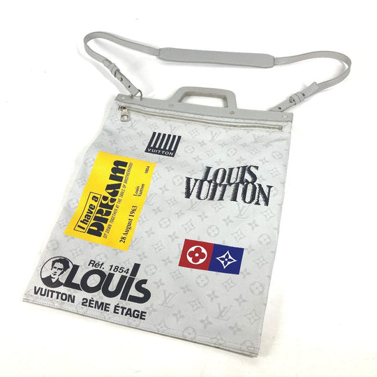 LOUIS VUITTON Tote Bag M44627 Monogram canvas white Monogram white Flat Vertical Tote mens Used Authentic