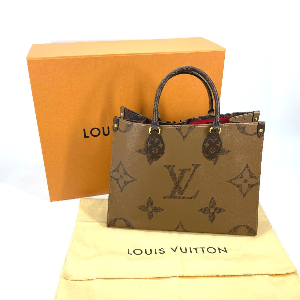 LOUIS VUITTON Tote Bag M45321 Monogram reverse canvas Brown Monogram On the Go MM Women Used Authentic