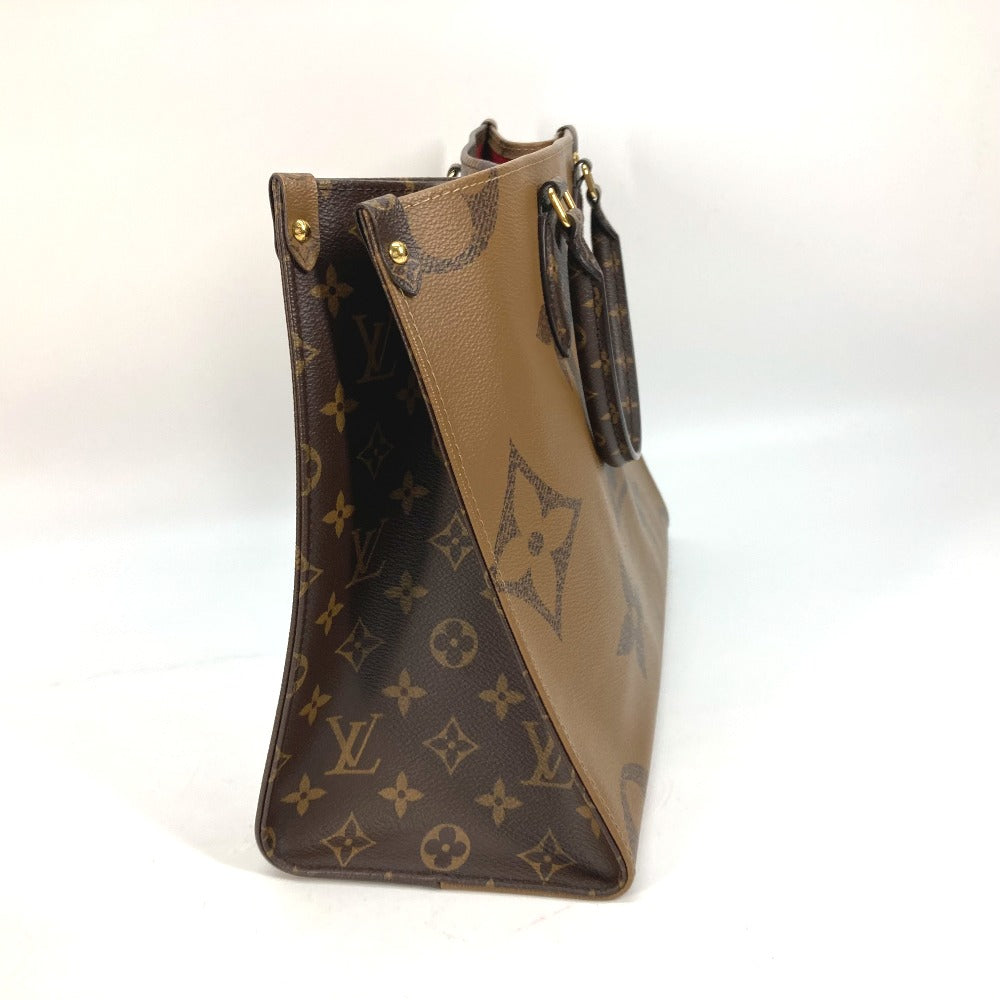 LOUIS VUITTON Tote Bag M45321 Monogram reverse canvas Brown Monogram On the Go MM Women Used Authentic
