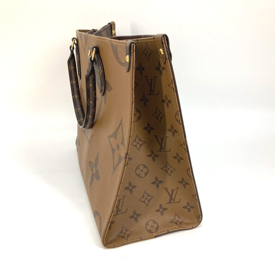 LOUIS VUITTON Tote Bag M45321 Monogram reverse canvas Brown Monogram On the Go MM Women Used Authentic