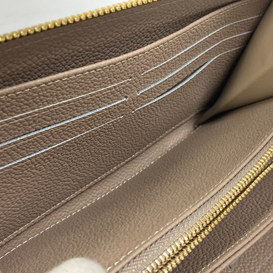 LOUIS VUITTON Long Wallet Purse M69794 Monogram Ann Platt Leather beige Monogram Ann Platt Zippy wallet Women Used Authentic