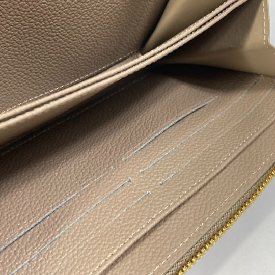 LOUIS VUITTON Long Wallet Purse M69794 Monogram Ann Platt Leather beige Monogram Ann Platt Zippy wallet Women Used Authentic