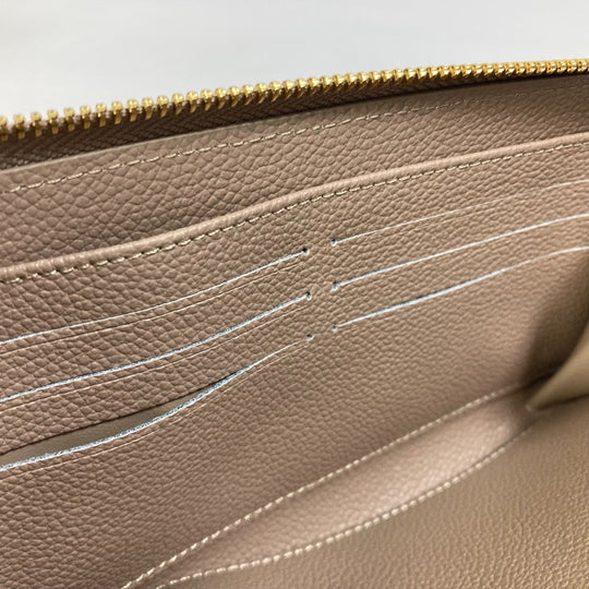 LOUIS VUITTON Long Wallet Purse M69794 Monogram Ann Platt Leather beige Monogram Ann Platt Zippy wallet Women Used Authentic