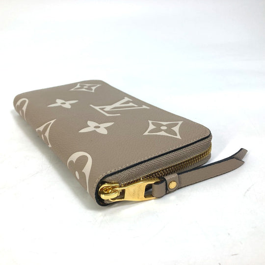 LOUIS VUITTON Long Wallet Purse M69794 Monogram Ann Platt Leather beige Monogram Ann Platt Zippy wallet Women Used Authentic