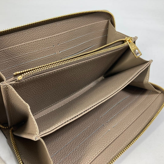 LOUIS VUITTON Long Wallet Purse M69794 Monogram Ann Platt Leather beige Monogram Ann Platt Zippy wallet Women Used Authentic