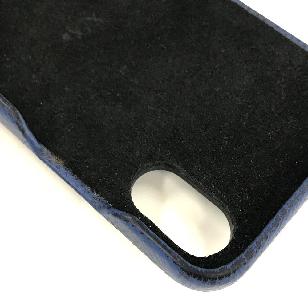 LOUIS VUITTON iPhone case M67680 Taiga Leather, Monogram Canvas blue Taigalama IPHONE / Bumper XS mens(Unisex) Used Authentic