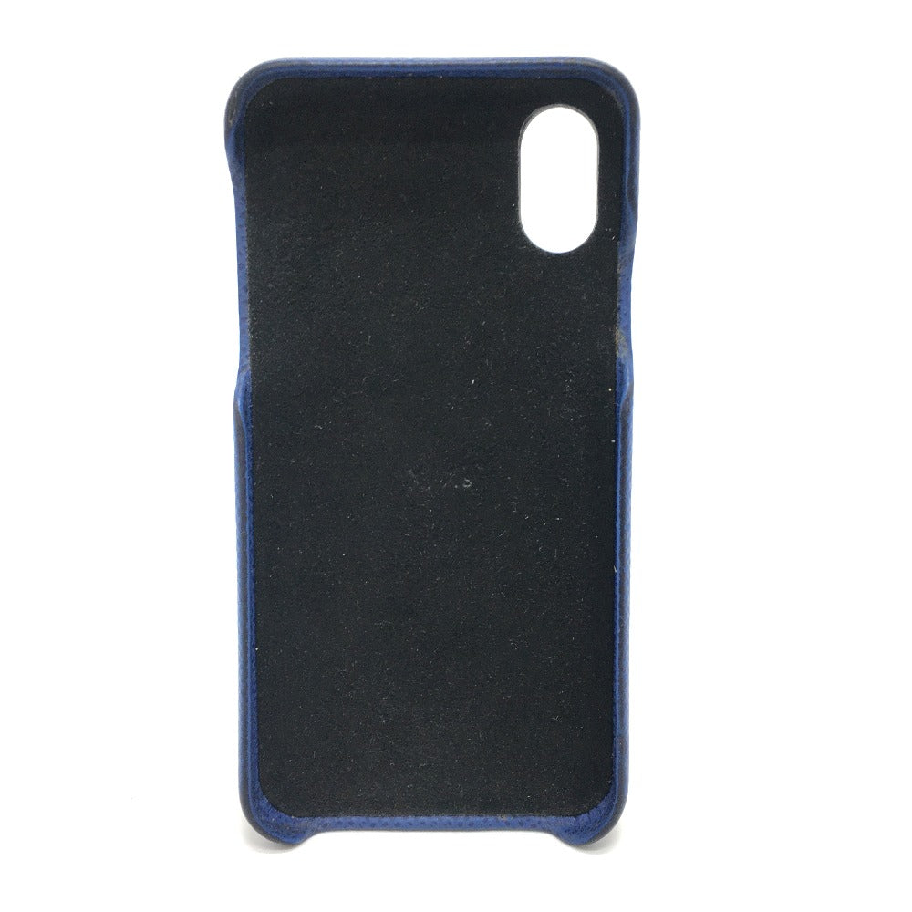 LOUIS VUITTON iPhone case M67680 Taiga Leather, Monogram Canvas blue Taigalama IPHONE / Bumper XS mens(Unisex) Used Authentic