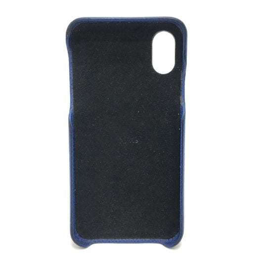 LOUIS VUITTON iPhone case M67680 Taiga Leather, Monogram Canvas blue Taigalama IPHONE / Bumper XS mens(Unisex) Used Authentic