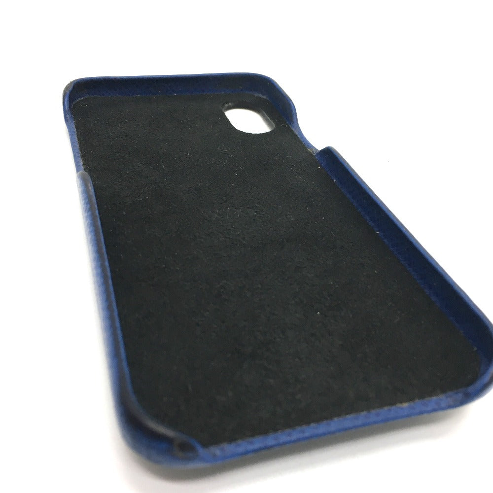 LOUIS VUITTON iPhone case M67680 Taiga Leather, Monogram Canvas blue Taigalama IPHONE / Bumper XS mens(Unisex) Used Authentic