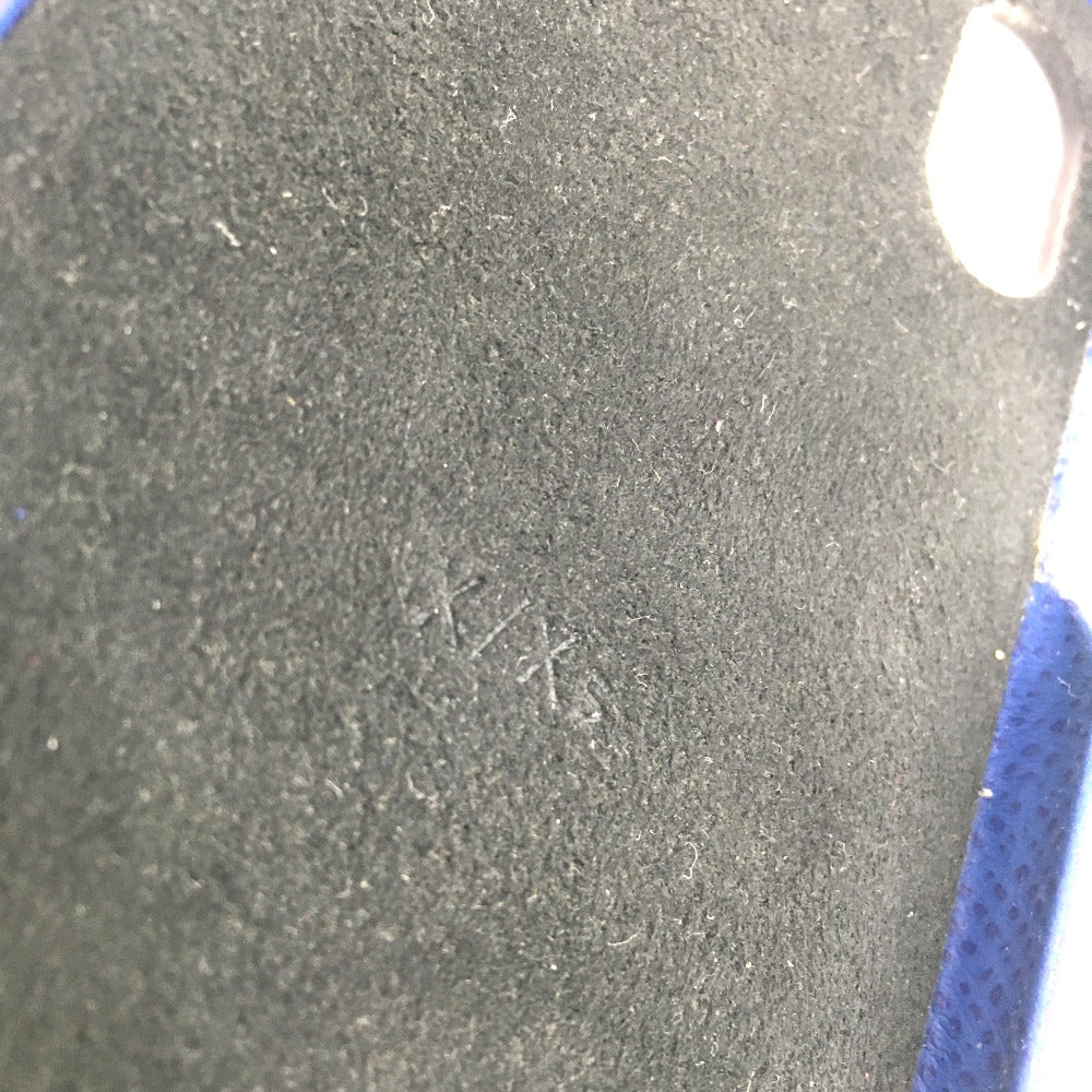 LOUIS VUITTON iPhone case M67680 Taiga Leather, Monogram Canvas blue Taigalama IPHONE / Bumper XS mens(Unisex) Used Authentic