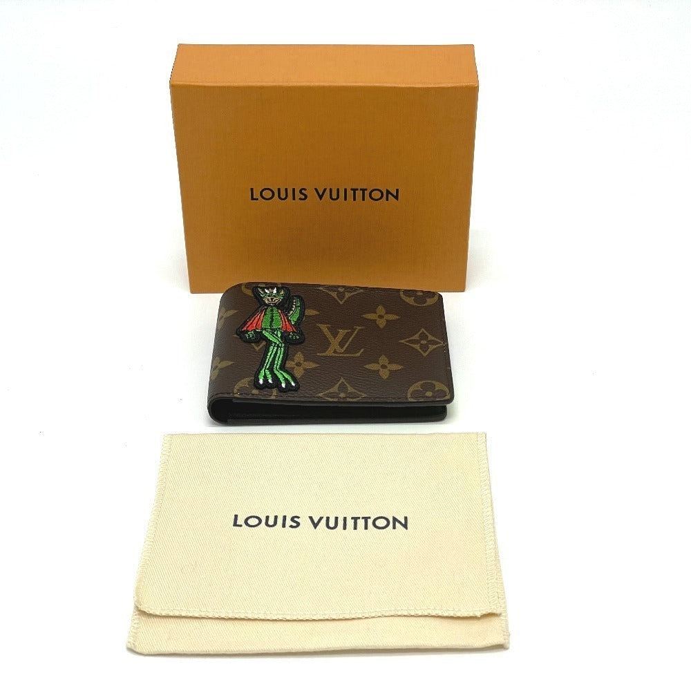 LOUIS VUITTON Folded wallet Monogram canvas Brown Animal Monogram Portefeuille Slender NM mens Used Authentic