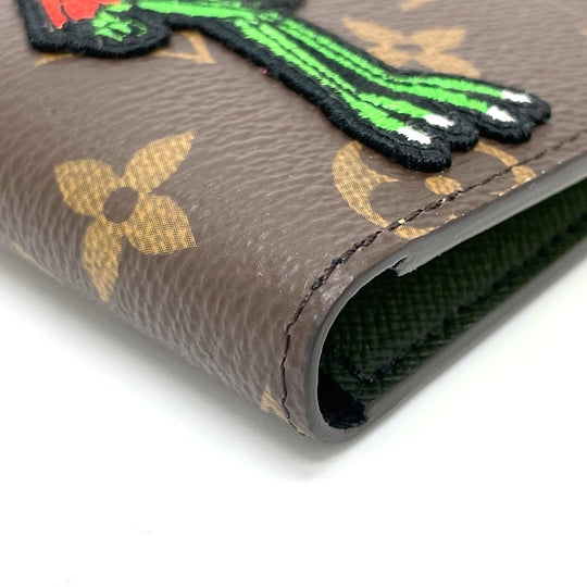 LOUIS VUITTON Folded wallet M80156 Monogram canvas Brown Animal Monogram Wallet mens Used Authentic