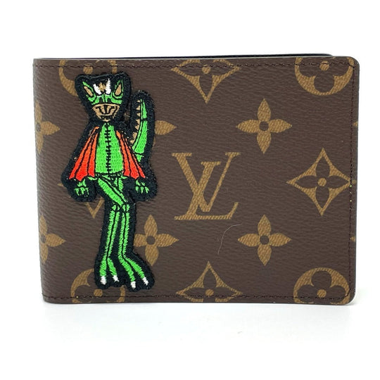 LOUIS VUITTON Folded wallet M80156 Monogram canvas Brown Animal Monogram Portefeuille Slender NM mens Used Authentic