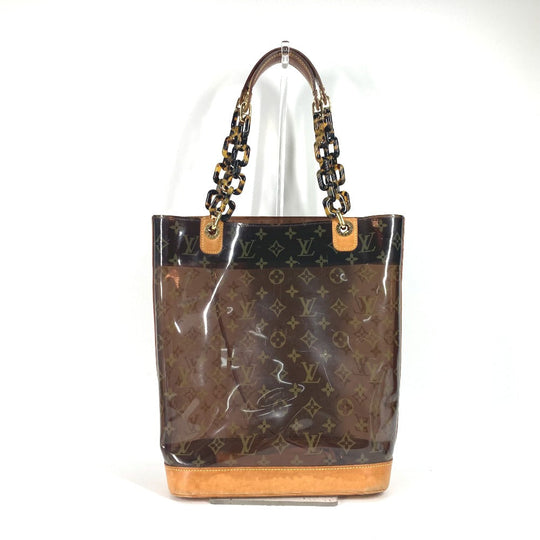 LOUIS VUITTON Tote Bag M92501 Plastics Brown Monogram Plastics Cabas Ambre MM Women Used Authentic