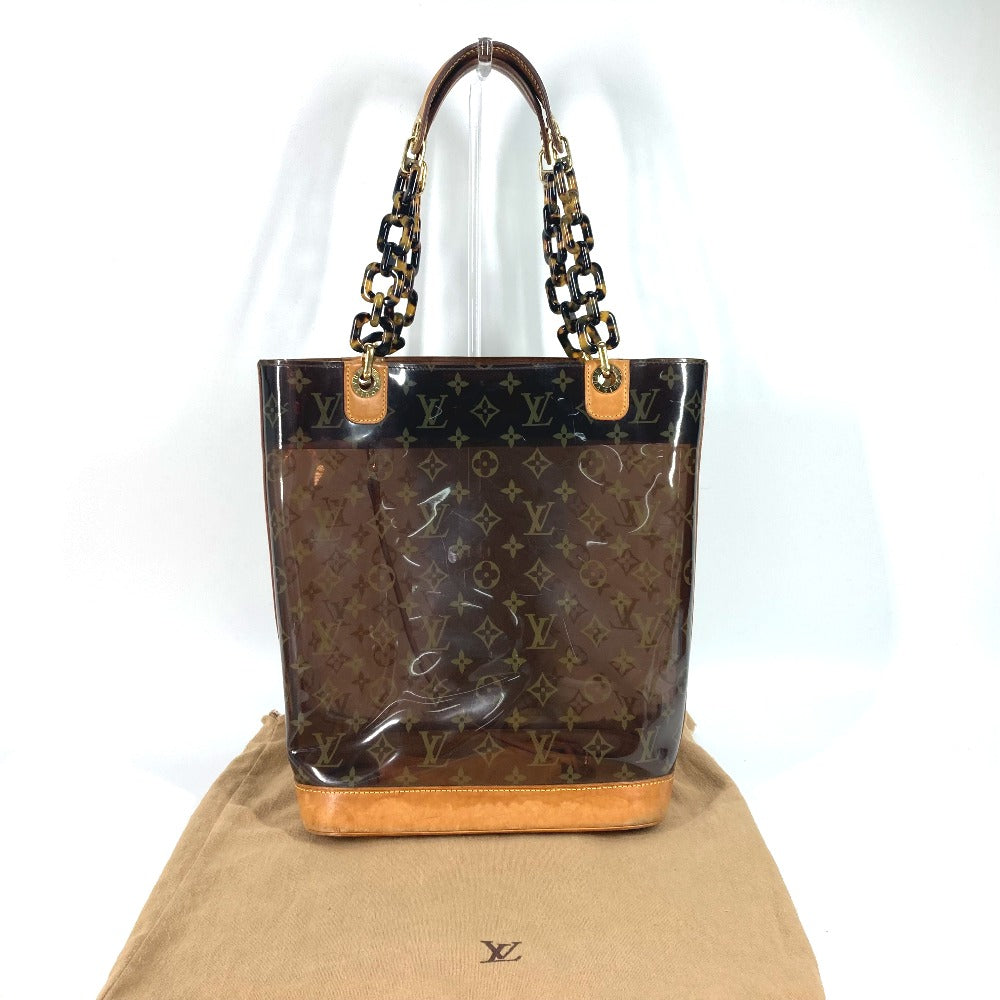LOUIS VUITTON Tote Bag M92501 Plastics Brown Monogram Plastics Cabas Ambre MM Women Used Authentic