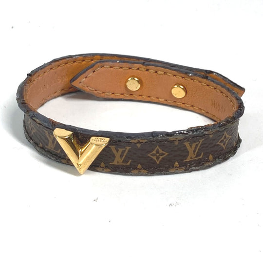 LOUIS VUITTON bracelet M6042F Monogram canvas Brown Monogram Bracelet Essential V Women 17 Used Authentic