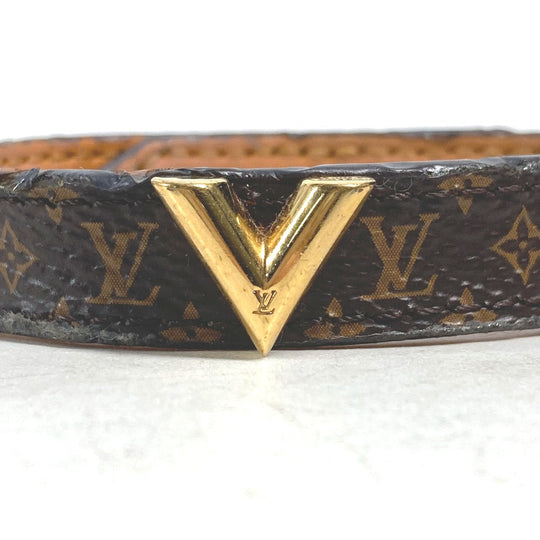 LOUIS VUITTON bracelet M6042F Monogram canvas Brown Monogram Bracelet Essential V Women 17 Used Authentic