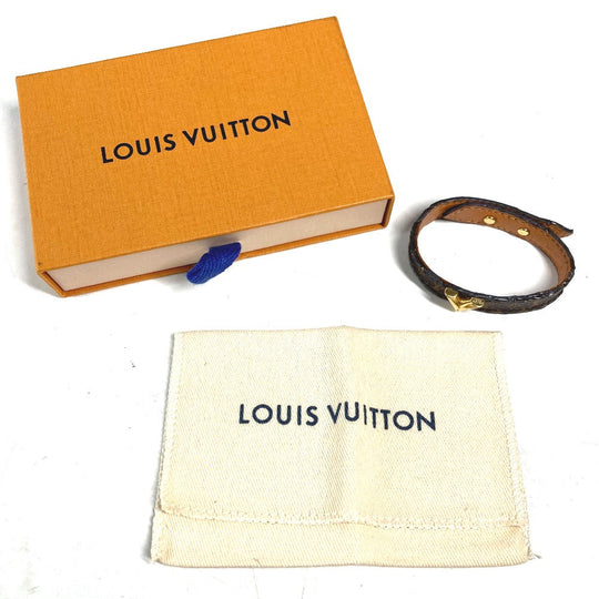 LOUIS VUITTON bracelet M6042F Monogram canvas Brown Monogram Bracelet Essential V Women 17 Used Authentic