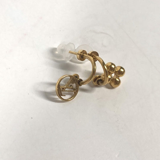 LOUIS VUITTON Pierce M64859 metal gold Monogram flower Pierce Blooming Women Used Authentic