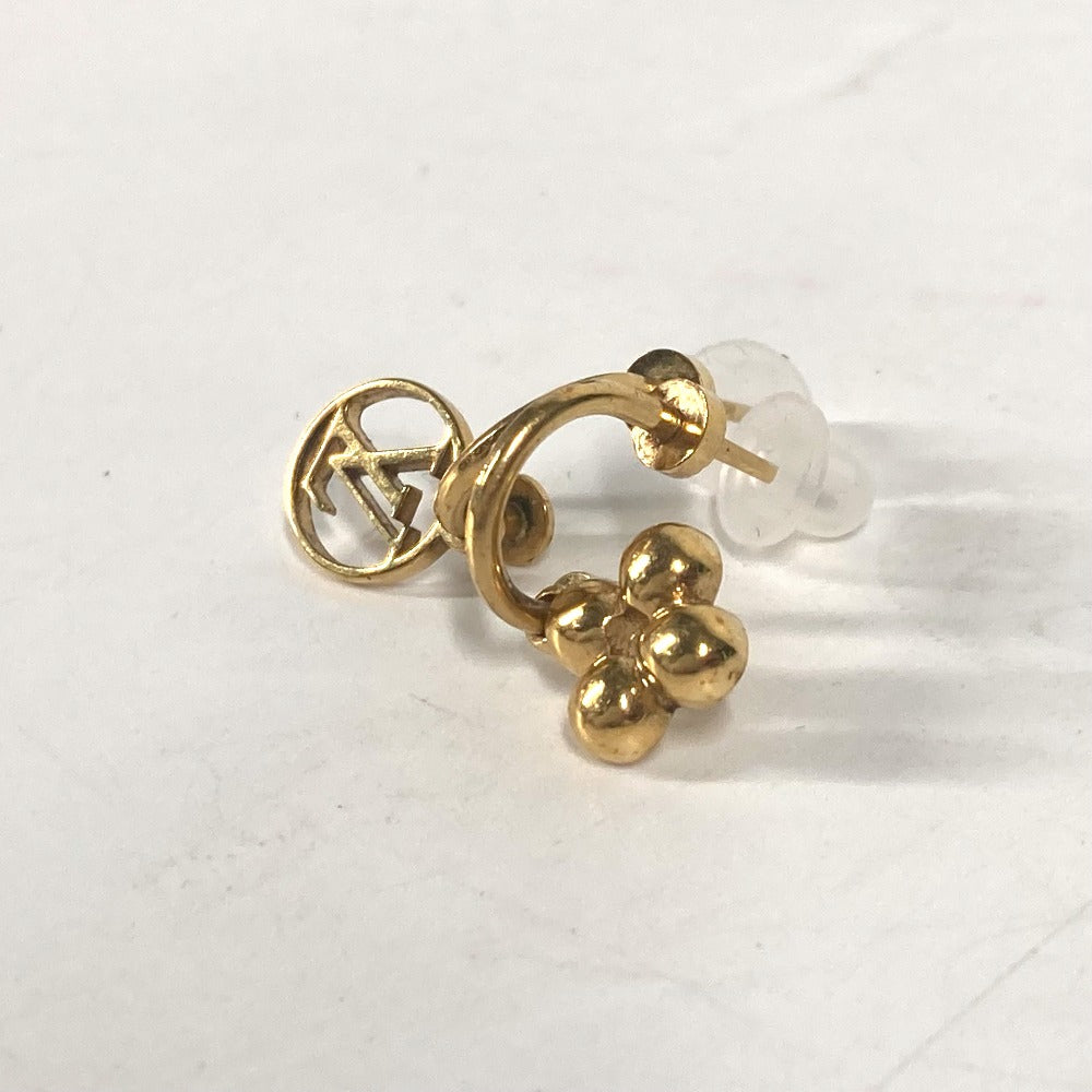 LOUIS VUITTON Pierce M64859 metal gold Monogram flower Pierce Blooming Women Used Authentic