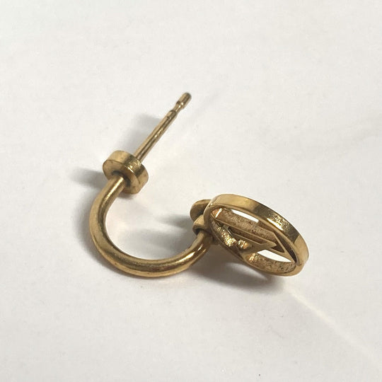 LOUIS VUITTON Pierce M64859 metal gold Monogram flower Pierce Blooming Women Used Authentic
