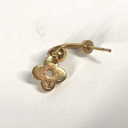 LOUIS VUITTON Pierce M64859 metal gold Monogram flower Pierce Blooming Women Used Authentic