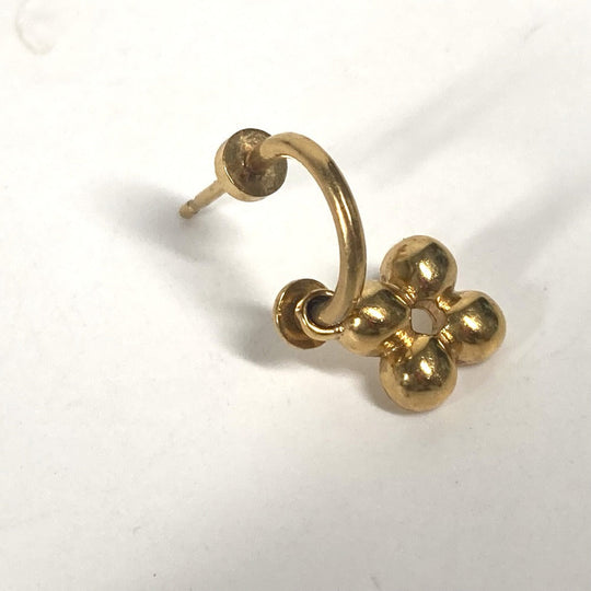 LOUIS VUITTON Pierce M64859 metal gold Monogram flower Pierce Blooming Women Used Authentic